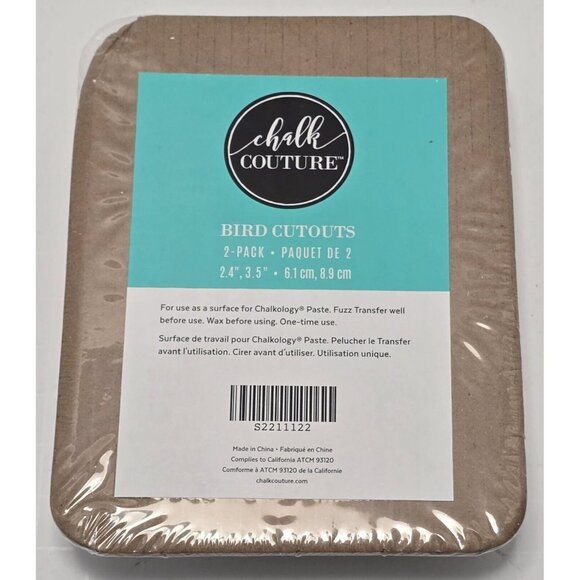 Chalk Couture 2 Pack Bird Cutouts Crafting Craft Painting DIY Wood Surfaces NEW - Picture 2 of 3